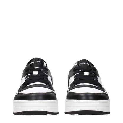Jimmy Choo Black Leather Low Top Sneakers