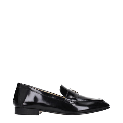 Jimmy Choo Black Leather Slip-On Loafers
