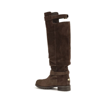 Jimmy Choo Brown Calf Leather Bos Taurus Lace-Up Boots