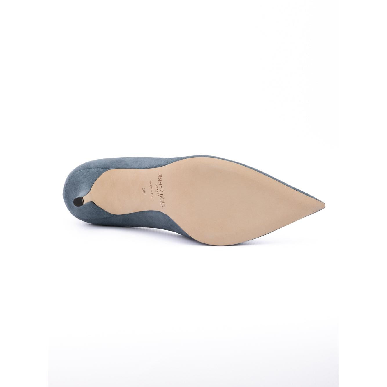 Jimmy Choo Dusk Blue Suede Agnes Pumps