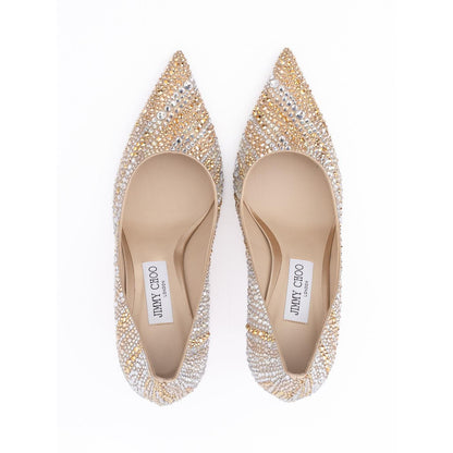 Jimmy Choo Gold Mix Crystal Love 85 Pumps