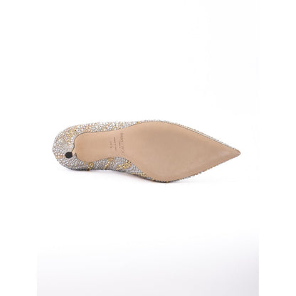 Jimmy Choo Gold Mix Crystal Love 85 Pumps