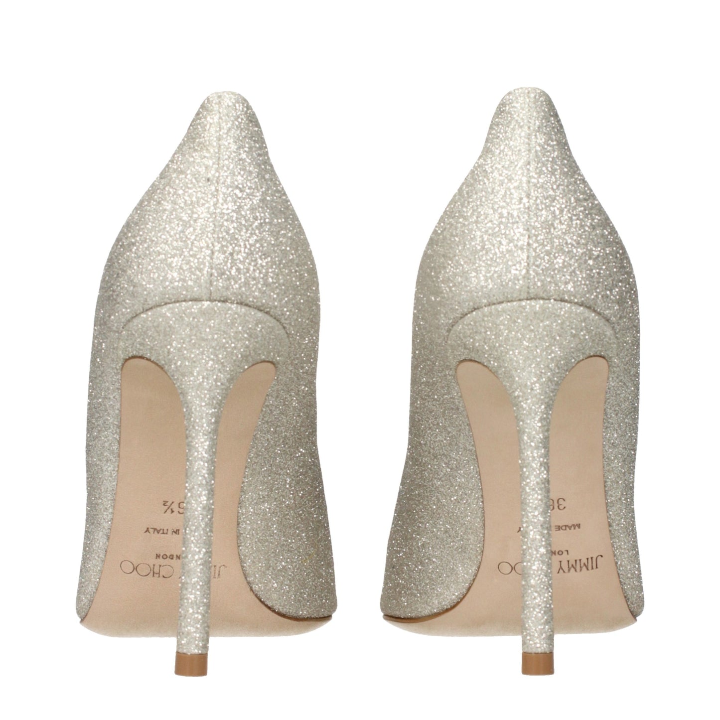 Jimmy Choo Gold Plastic High Heel Pumps