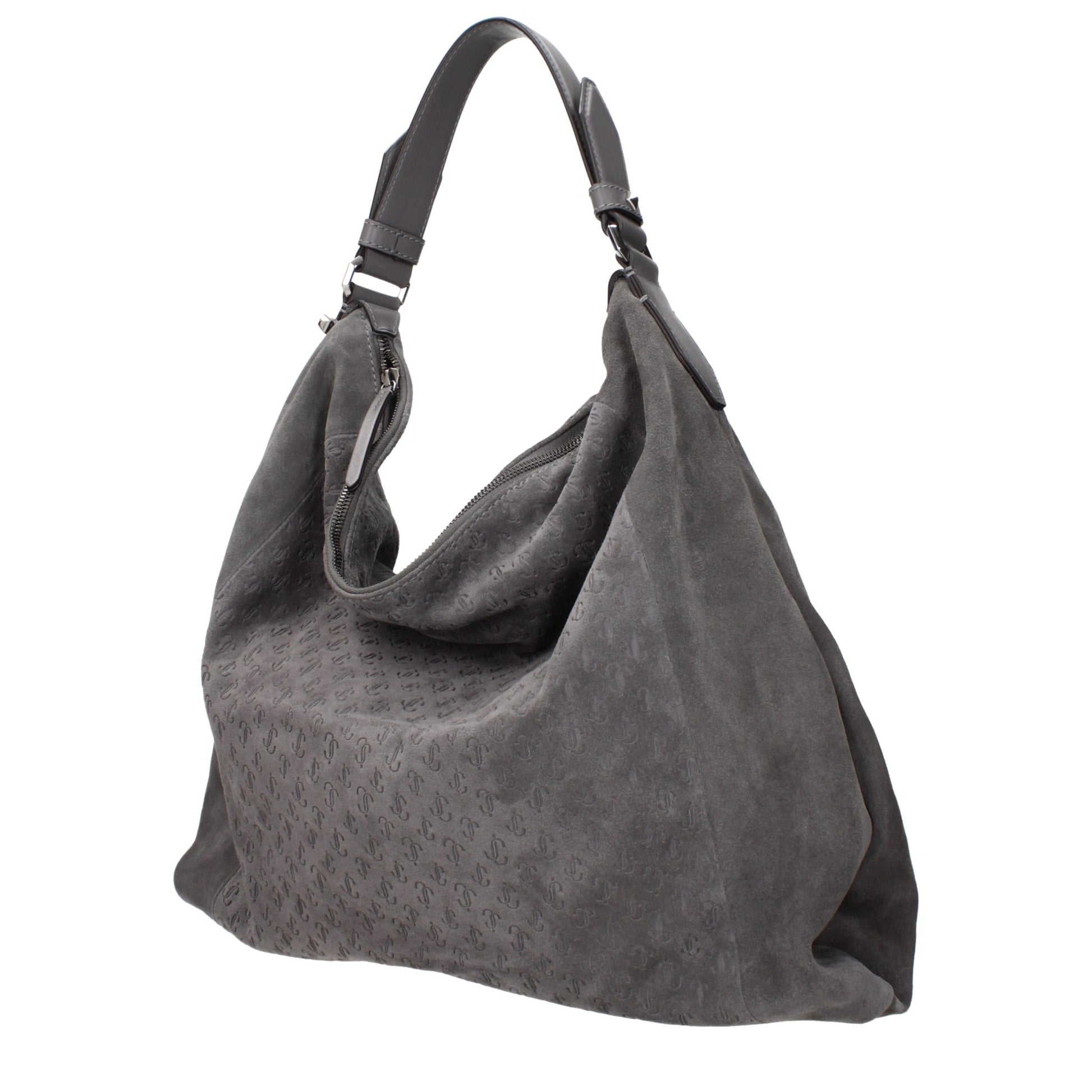 Jimmy Choo Gray Leather Shoulder Bag
