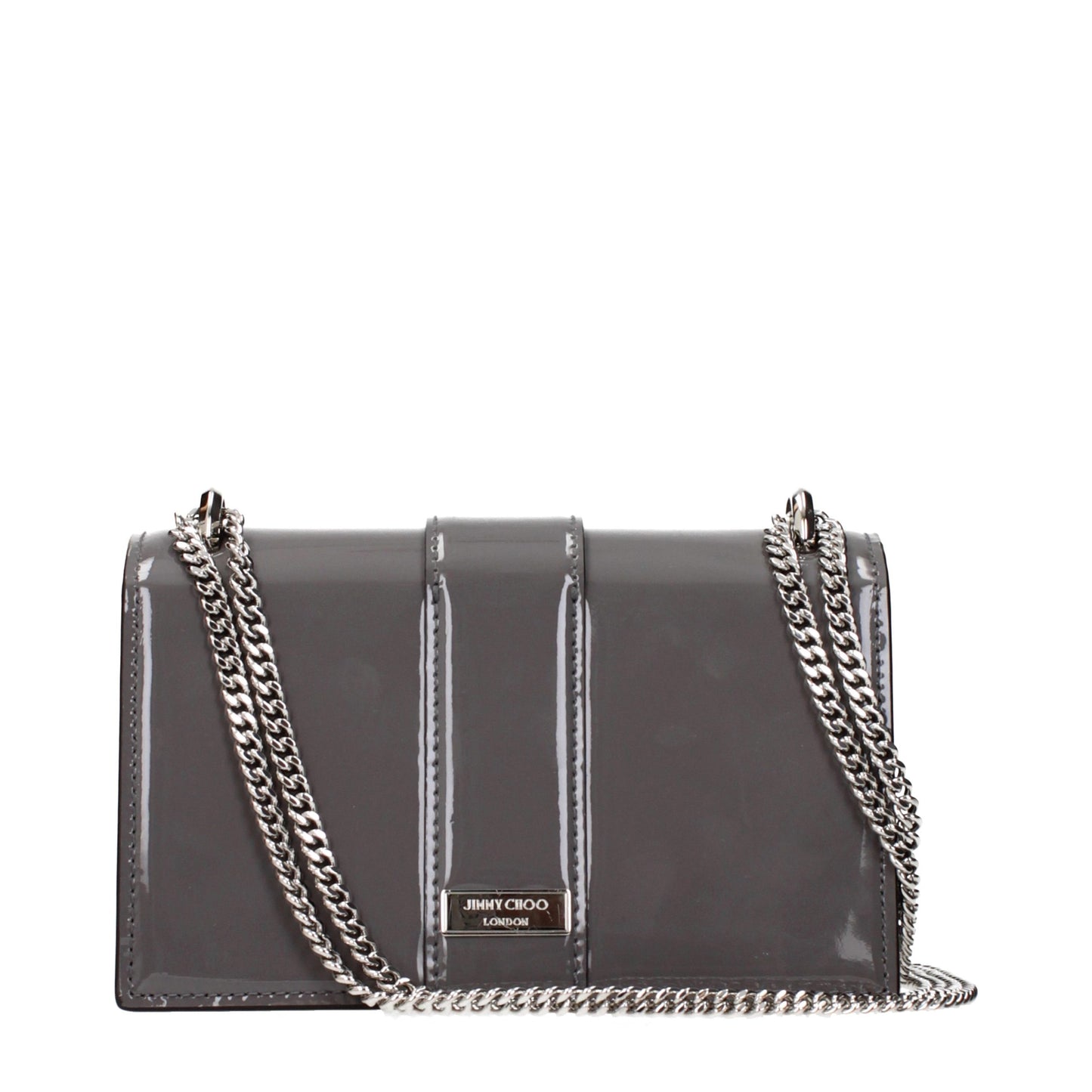 Jimmy Choo Gray Leather Shoulder Bag