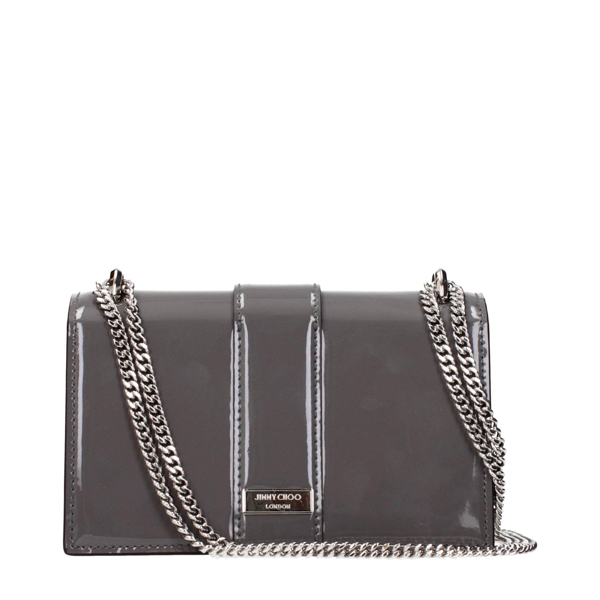 Jimmy Choo Gray Leather Shoulder Bag