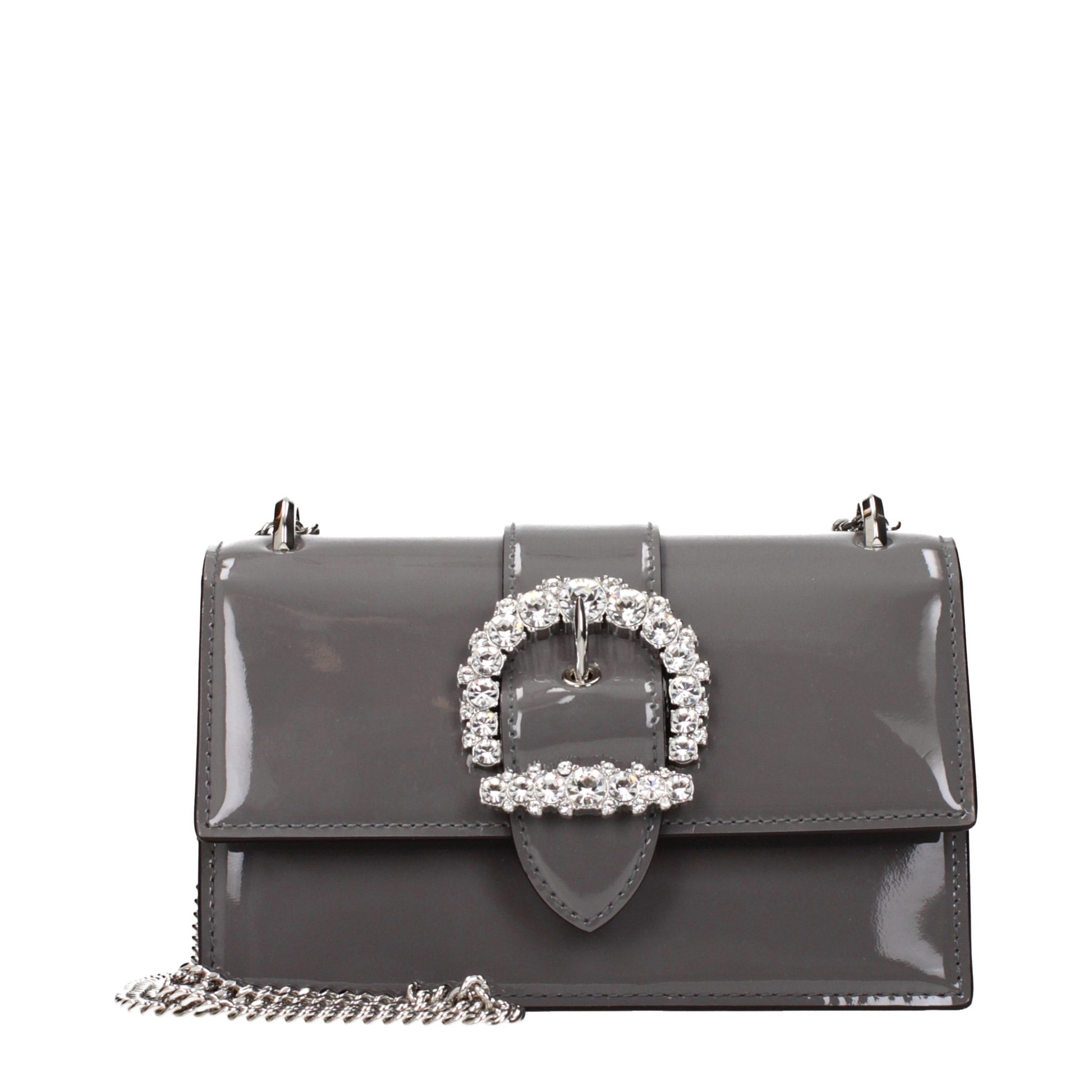 Jimmy Choo Gray Leather Shoulder Bag