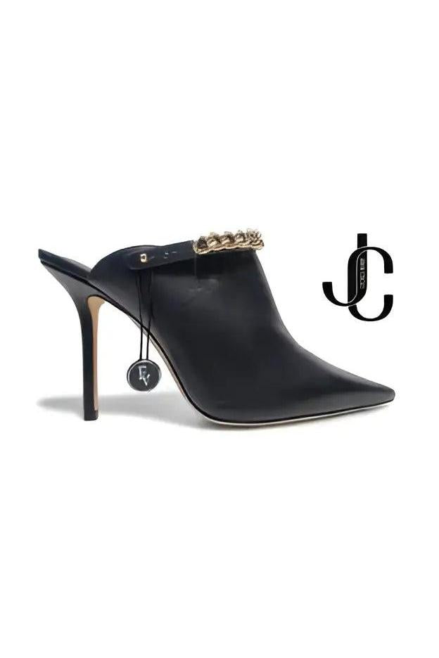 Jimmy Choo Lexx 100 Black Gold Pump Heels (Lagersalg)