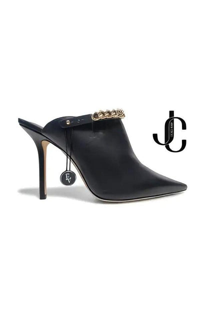 Jimmy Choo Lexx 100 Black Gold Pump Heels (Lagersalg)