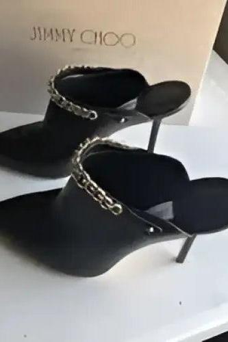 Jimmy Choo Lexx 100 Black Gold Pump Heels (Lagersalg)