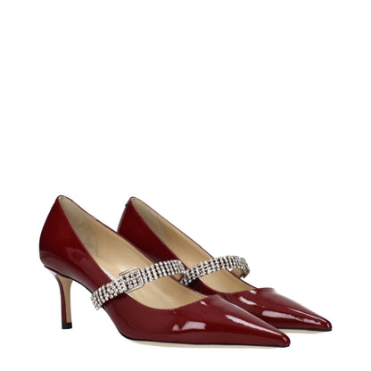 Jimmy Choo Red Leather High Heel Pumps