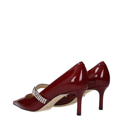 Jimmy Choo Red Leather High Heel Pumps