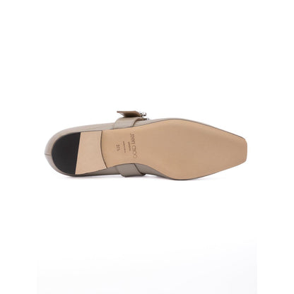 Jimmy Choo Taupe Grey Patent Leather Chery Ballet Flat