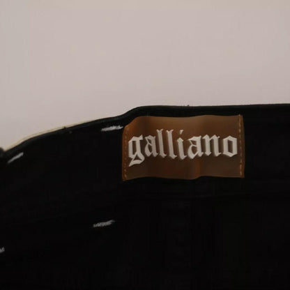 John Galliano Black Washed High Waist Flared Denim Casual Pants Jeans