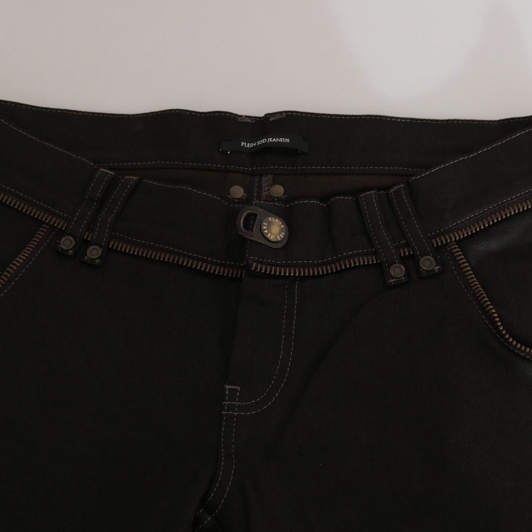 John Galliano Cotton Black Mid Waist Skinny Denim Jeans