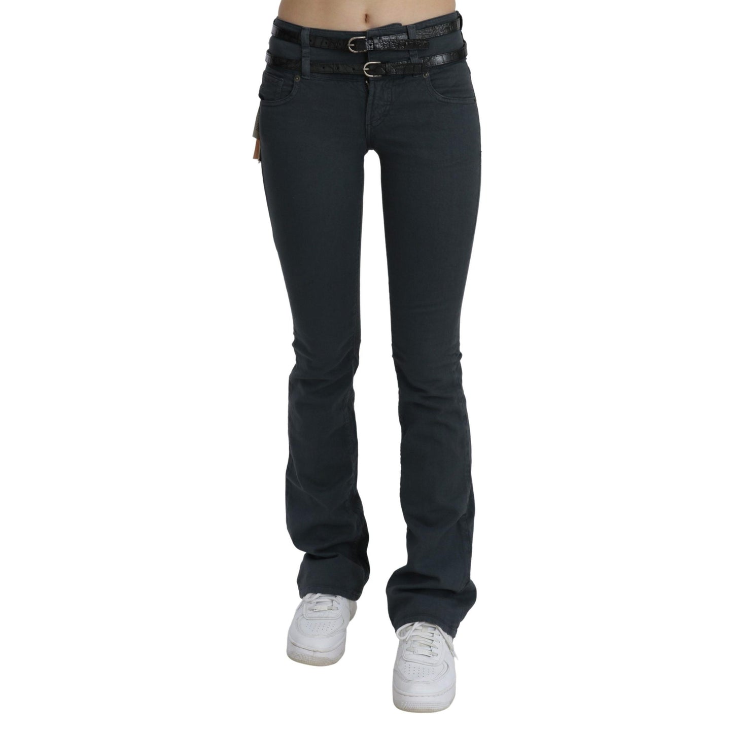 John Galliano Gray Mid Waist Slim Flared Denim Trouser Jeans