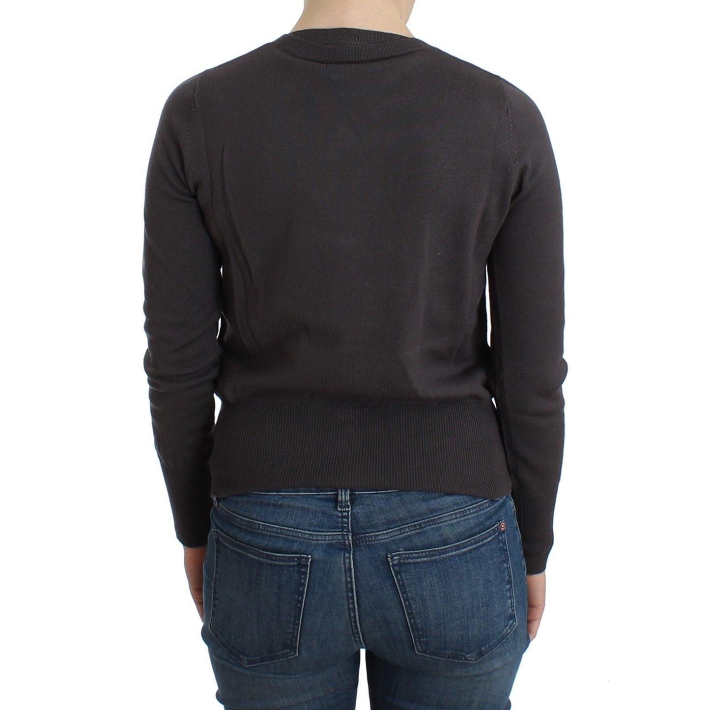 John Galliano Purple Wool Sequined Cardigan Knit Sweater