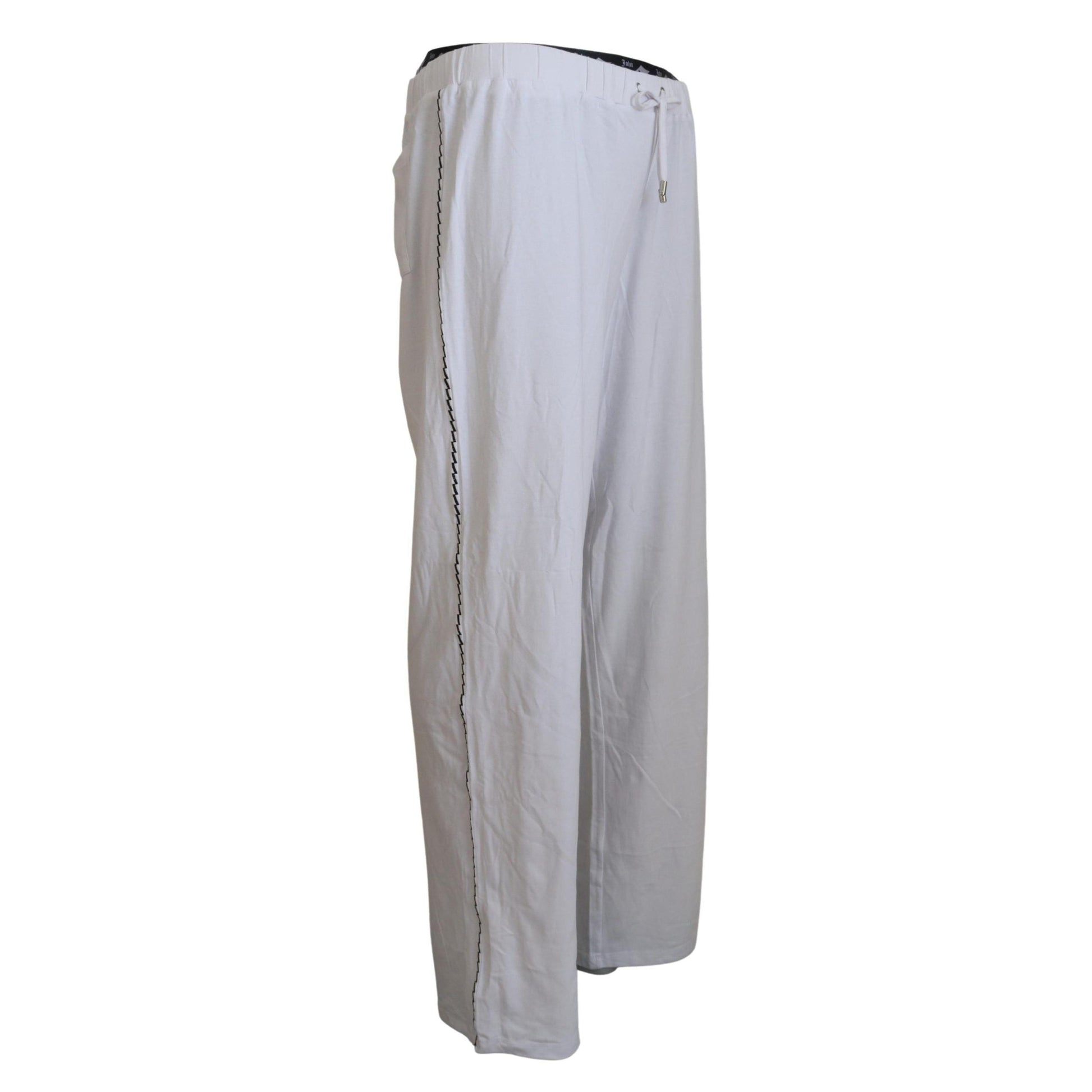 John Galliano White Cotton Logo Loose Men Pants