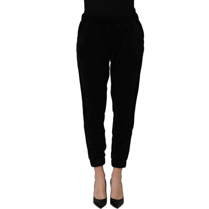 Juicy Couture Dark Gray Mid Waist Tapered Cropped Trouser Pants