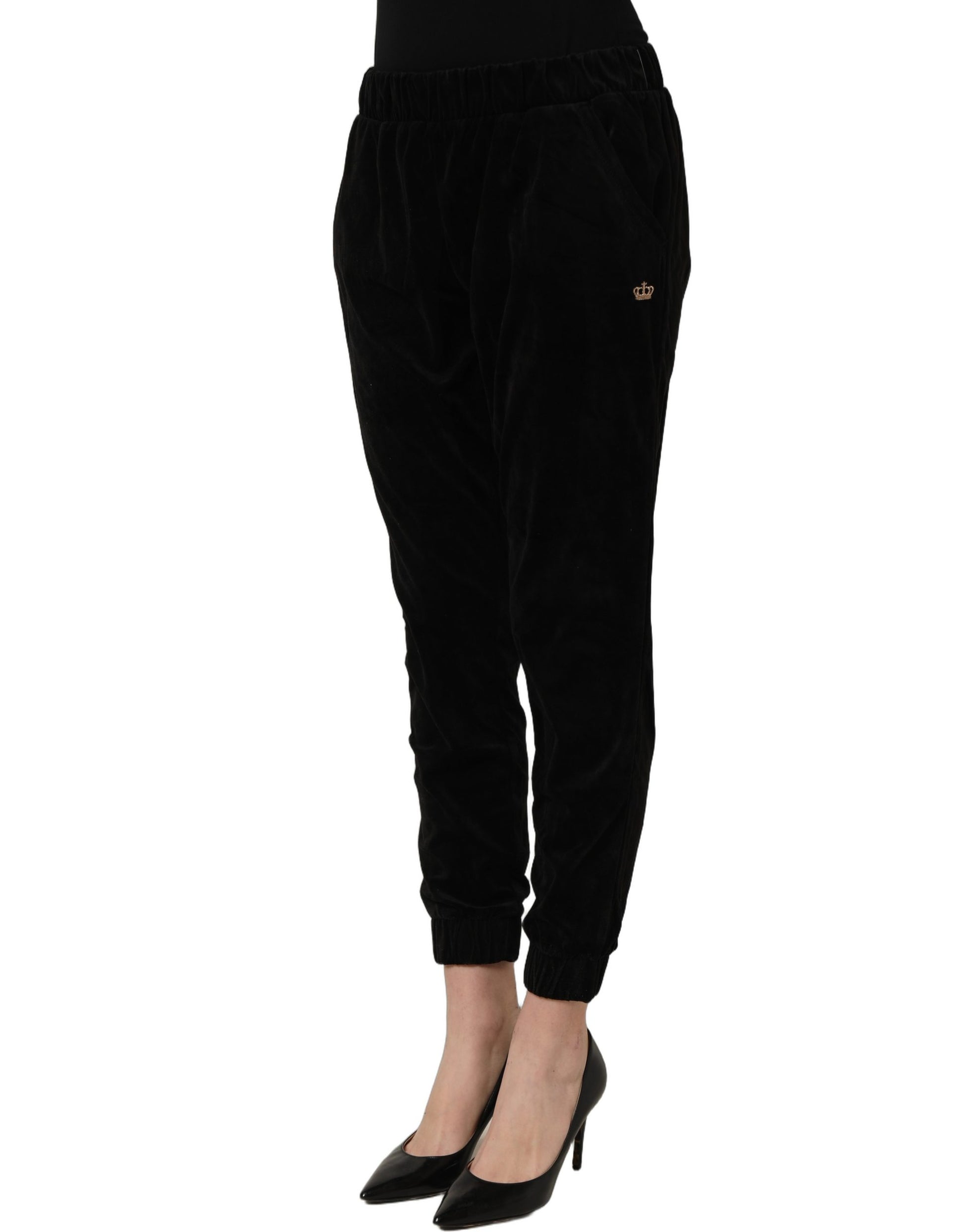 Juicy Couture Dark Gray Mid Waist Tapered Cropped Trouser Pants
