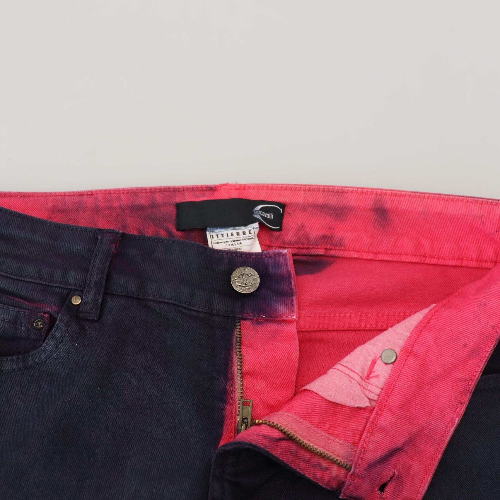 Just Cavalli Black Low Waist Slim Fit Women Casual Denim Jeans