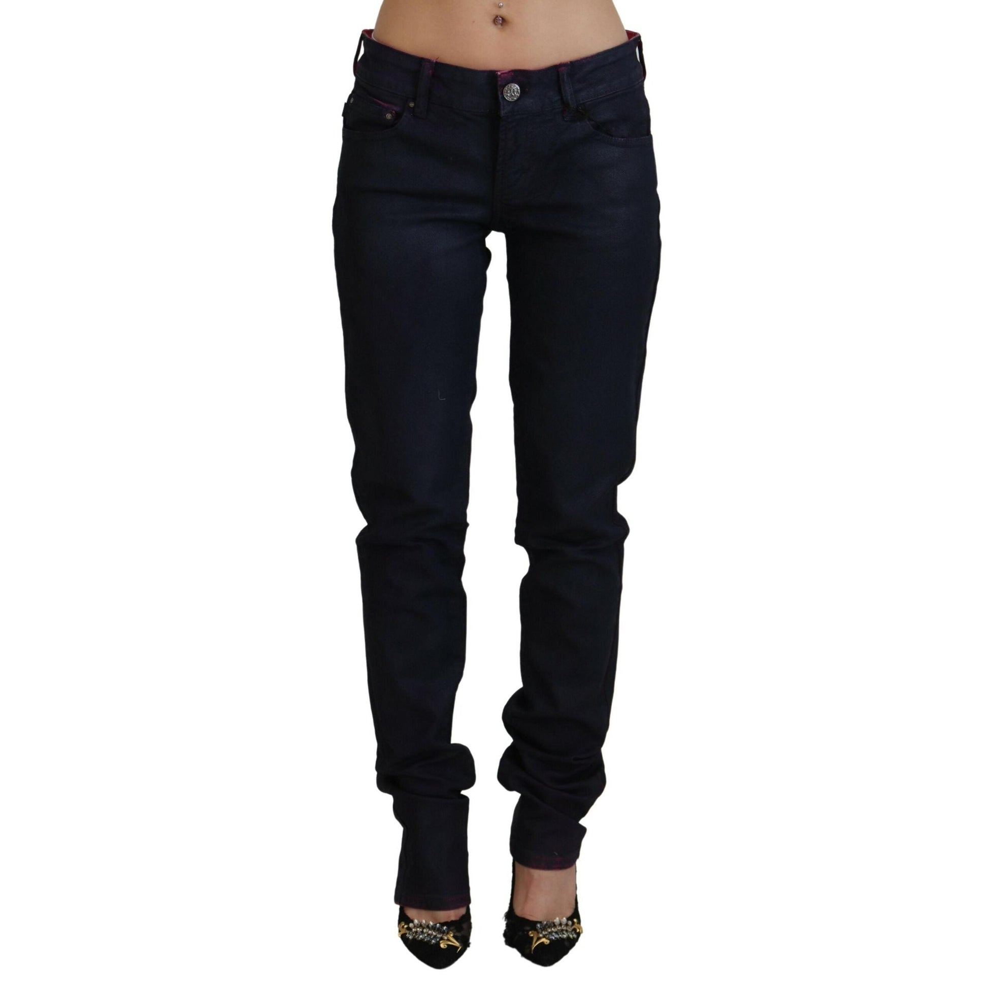 Just Cavalli Black Low Waist Slim Fit Women Casual Denim Jeans