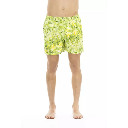 Just Cavalli Green Polyester Men Swim Short