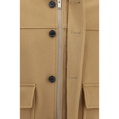 Lardini Beige Wool Oves Aries Full-Length Jacket