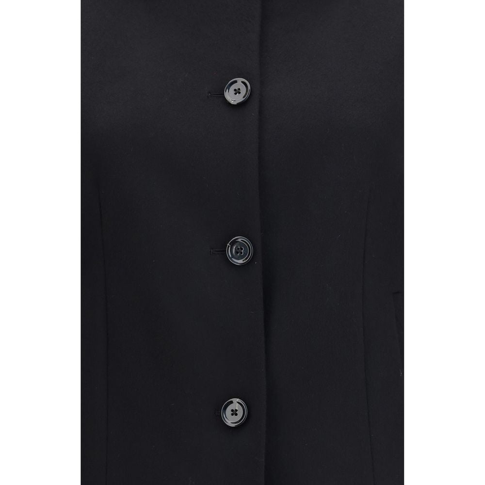 Lardini Black Wool Oves Aries Full-Length Jacket