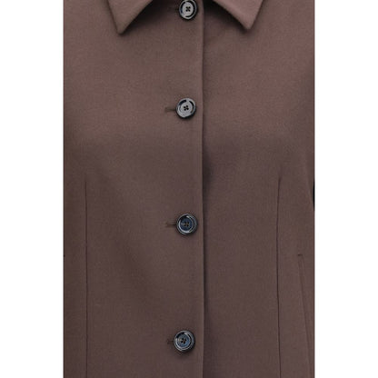 Lardini Brown Wool Oves Aries Full-Length Jacket