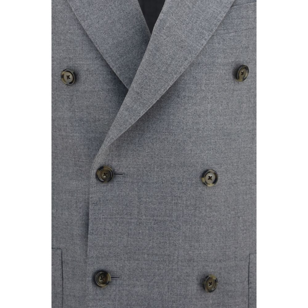 Lardini Gray Wool Oves Aries Full-Length Jacket