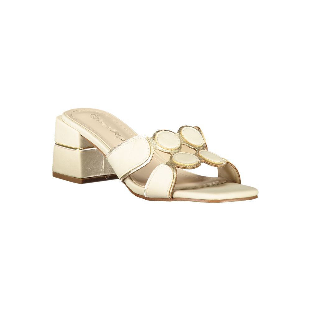 Laura Biagiotti Beige Polyurethane Women Sandal