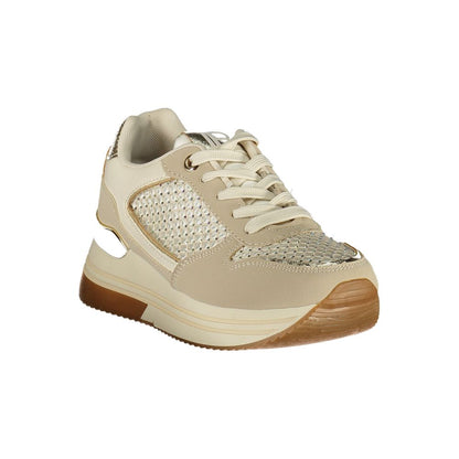 Laura Biagiotti Beige Polyurethane Women Sneaker