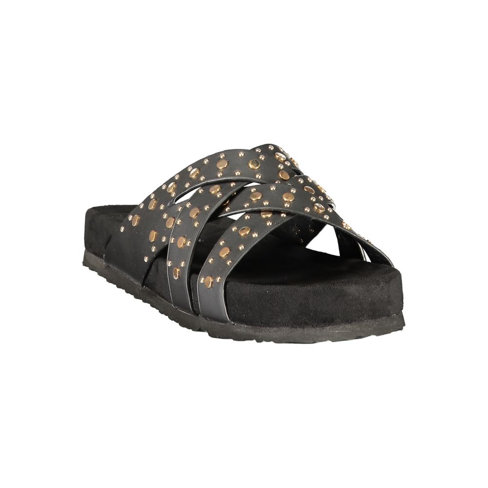Laura Biagiotti Black Polyurethane Women's Sandal