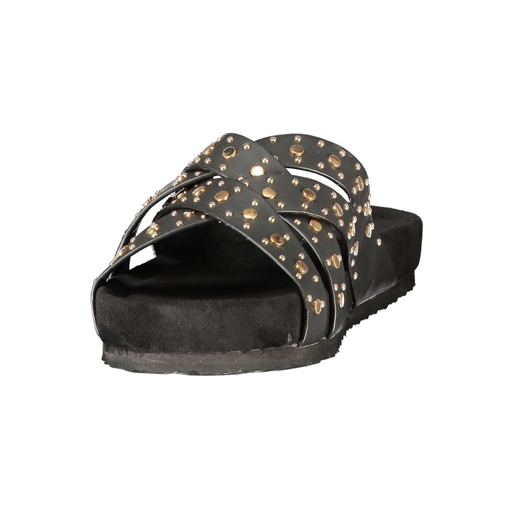 Laura Biagiotti Black Polyurethane Women's Sandal