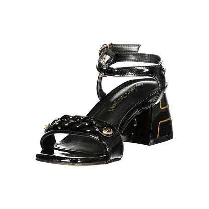 Laura Biagiotti Black Polyurethane Women's Sandal