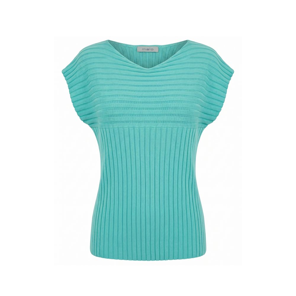 Malo Light Blue Cotton Women Sweater
