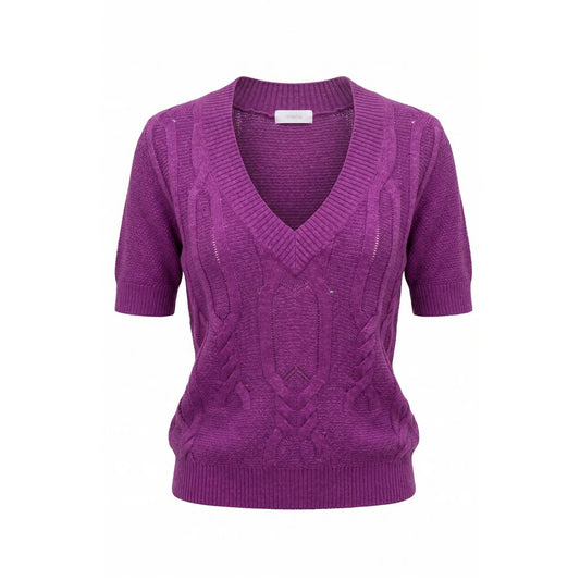 Malo Purple Silk Blend Women Sweater