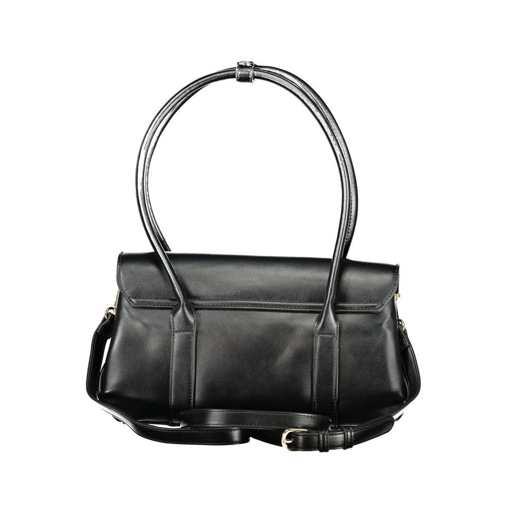 Mario Valentino Nero Poliuretano Donna Bag with Shoulder Handles and Compartments