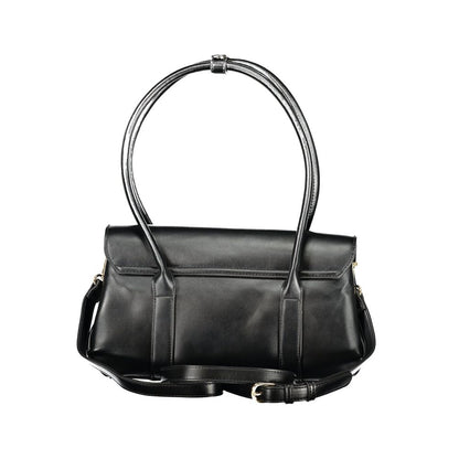 Mario Valentino Nero Poliuretano Donna Bag with Shoulder Handles and Compartments