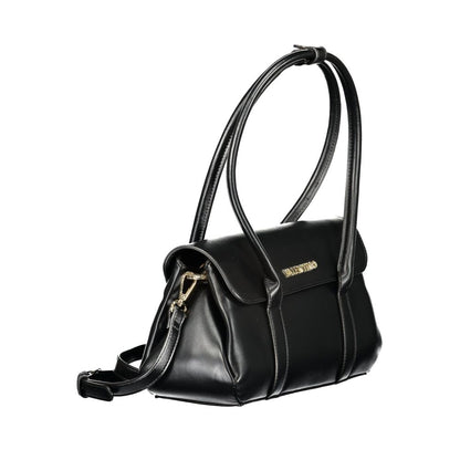 Mario Valentino Nero Poliuretano Donna Bag with Shoulder Handles and Compartments