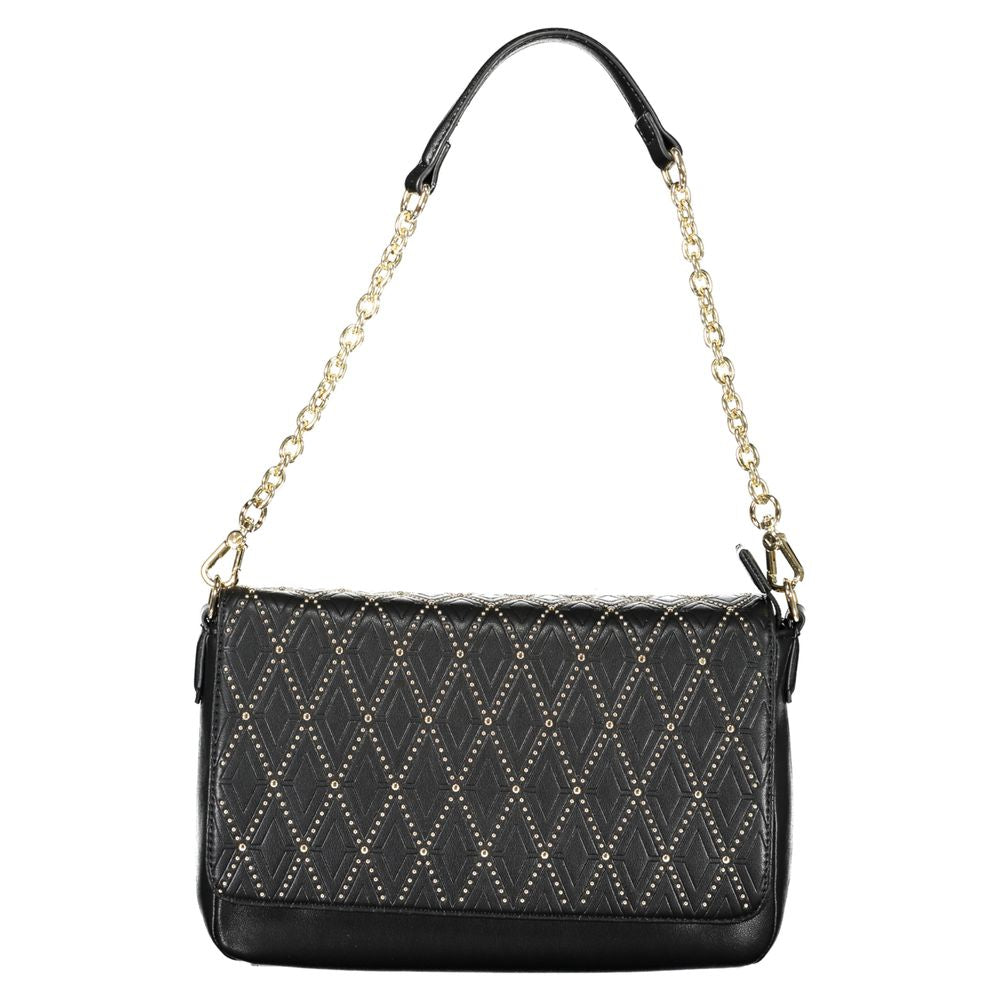 Mario Valentino Nero Polyurethane Womens Bag with Chain Shoulder Handle