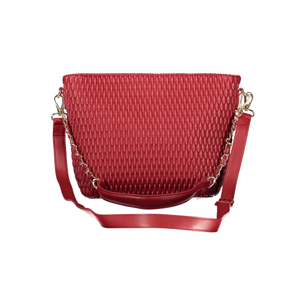 Mario Valentino Rosso Polyurethane Women's Bag with Removable Shoulder Strap