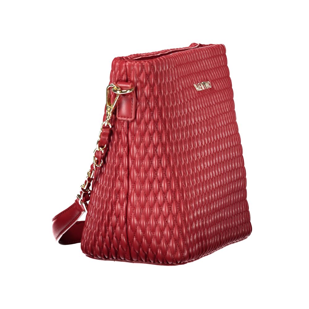 Mario Valentino Rosso Polyurethane Women's Bag with Removable Shoulder Strap