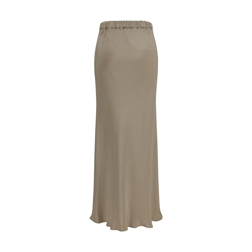 Max Mara Beige Silk Long Skirt