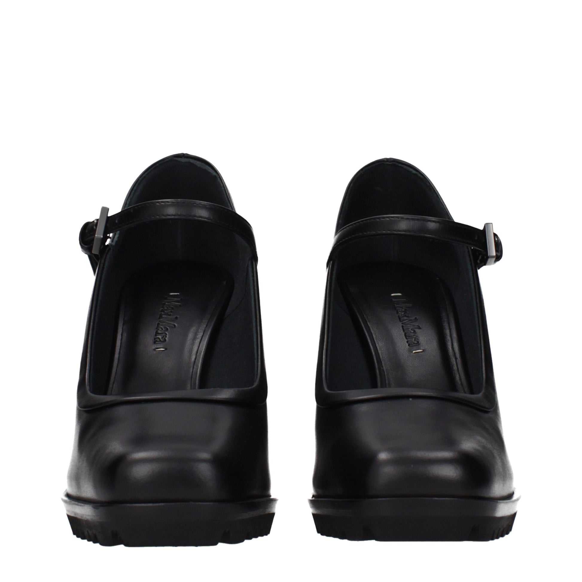 Max Mara Black Leather High Heel Pumps
