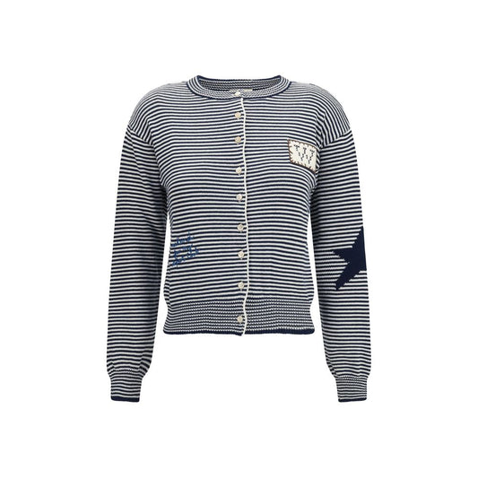 Max Mara Blue Cotton Cardigan