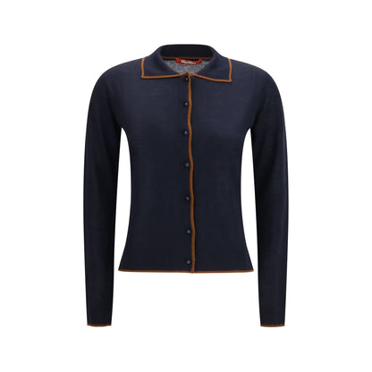Max Mara Blue Silk Cardigan