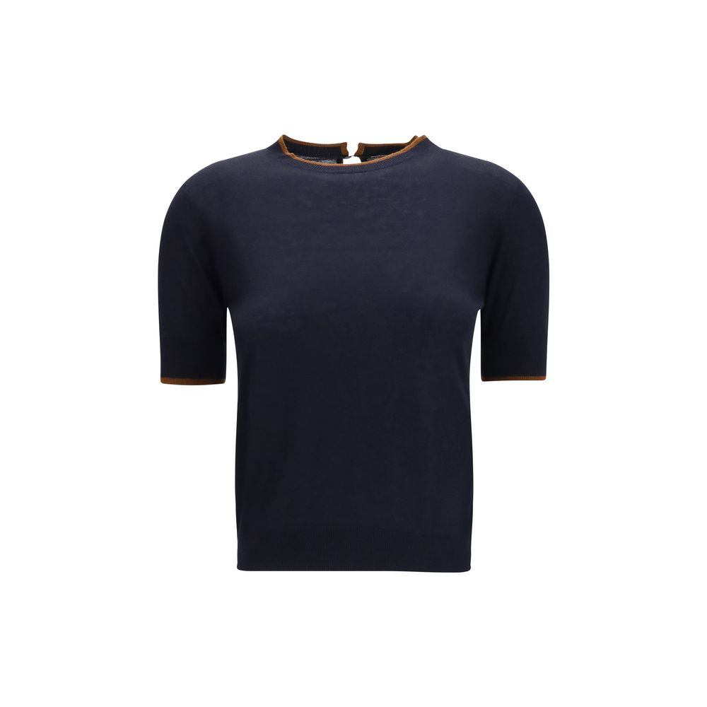Max Mara Blue Silk T-Shirt