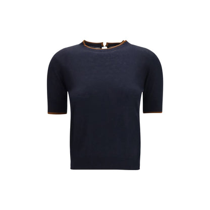 Max Mara Blue Silk T-Shirt